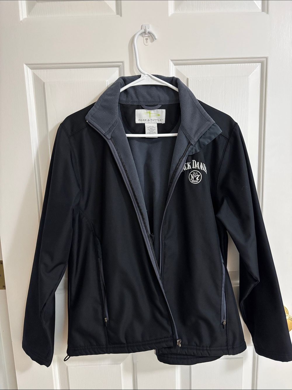 Jack Daniels Black Women's Utility Softshell Jacket with Gray Trim